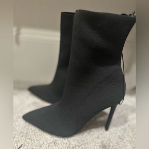 black heeled boots